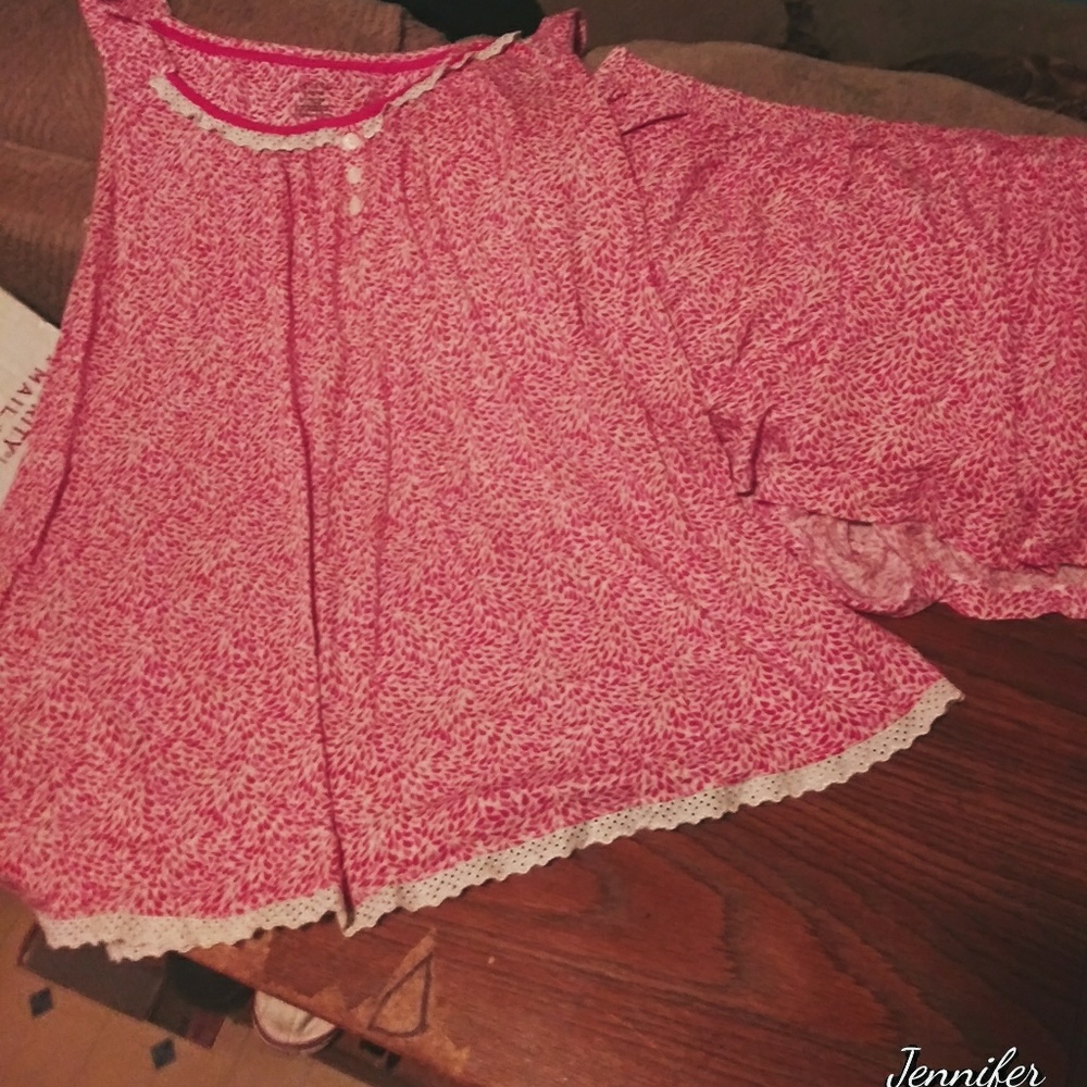 George 2 piece peach n white sleeveless PJ Short